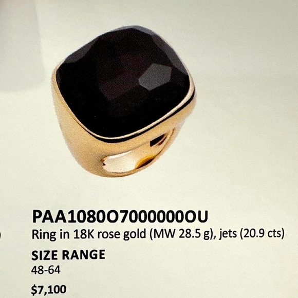 Pomellato Victoria ring in 18 karat rose gold with black jet stone STUNNING RING - Picture 1 of 9